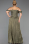 Abendgarderobe in Großen Größen Lang Chiffon Khaki ABU6603