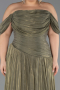 Abendgarderobe in Großen Größen Lang Chiffon Khaki ABU6603