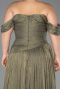 Abendgarderobe in Großen Größen Lang Chiffon Khaki ABU6603