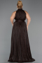 Abendkleid in Übergröße Lang Chiffon Braun ABU6699