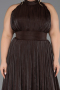 Abendkleid in Übergröße Lang Chiffon Braun ABU6699