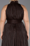 Abendkleid in Übergröße Lang Chiffon Braun ABU6699