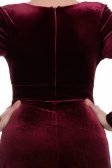 Bordo Kadife Gece Elbisesi GK761