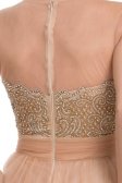 Uzun Gold Abiye Elbise F2375