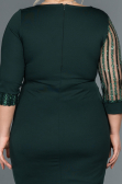 Zümrüt Yeşili Kısa Pul Payetli Büyük Beden Abiye ABK810