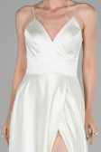Abendkleid Lang Satin Elfenbeinfarben ABU1458