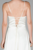 Abendkleid Lang Satin Elfenbeinfarben ABU1458