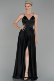 Abendkleid Lang Satin Schwarz ABU1458