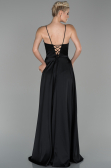 Abendkleid Lang Satin Schwarz ABU1458