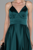 Abendkleid Lang Satin Smaragdgrün ABU1458