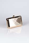 Abendtasche Metall Gold V674