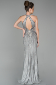 Designer Abendkleid im Meerjungfrau-Stil Lang Silber ABU975