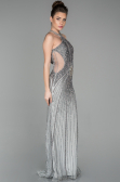 Designer Abendkleid im Meerjungfrau-Stil Lang Silber ABU975