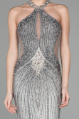 Designer Abendkleid im Meerjungfrau-Stil Lang Silber ABU975