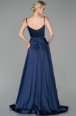 Abendkleid Lang Satin Marineblau ABU1601