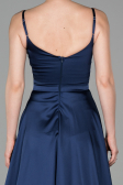 Abendkleid Lang Satin Marineblau ABU1601