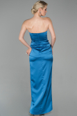 Abendkleid im Meerjungfrau-Stil Lang Satin Indigo ABU1609