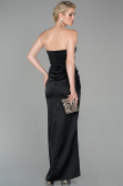 Abendkleid im Meerjungfrau-Stil Lang Satin Schwarz ABU1609