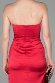Abendkleid im Meerjungfrau-Stil Lang Satin Rot ABU1609