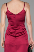 Abendkleid Satin Lang Kirschrot ABU564