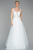 Abendkleid Lang Weiß ABU1636