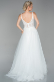 Abendkleid Lang Weiß ABU1636