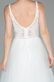 Abendkleid Lang Weiß ABU1636