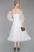 Abendkleid Midi Weiß ABK971