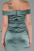 Abendkleid Lang Satin Türkis ABU1713