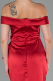 Abendkleid Lang Satin Rot ABU1713