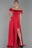 Abendkleid Lang Satin Rot ABU1716