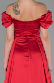 Abendkleid Lang Satin Rot ABU1716