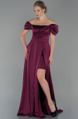 Abendkleid Lang Satin Pflaume ABU1716