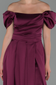 Abendkleid Lang Satin Pflaume ABU1716