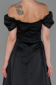 Abendkleid Lang Satin Schwarz ABU1716