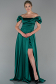 Abendkleid Lang Satin Smaragdgrün ABU1716