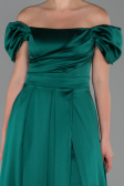 Abendkleid Lang Satin Smaragdgrün ABU1716