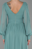 Standesamtkleid Lang Chiffon Türkis ABU1702