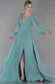 Standesamtkleid Lang Chiffon Türkis ABU1702