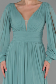 Standesamtkleid Lang Chiffon Türkis ABU1702
