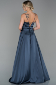 Abendkleid Lang Satin Anthrazit ABU1458