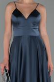 Abendkleid Lang Satin Anthrazit ABU1458