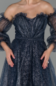 Abendkleid Lang Marineblau ABU1730