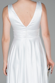 Abendkleid Lang Satin Weiß ABU1737