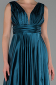 Abendkleid Lang Satin Petrolgrün ABU1737