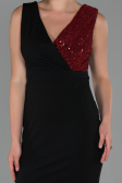 Abendkleid Lang Schwarz-Rot ABU1190