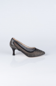Party-Schuhe Steinbesetzt Schwarz MJ5314