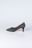 Party-Schuhe Steinbesetzt Schwarz MJ5314