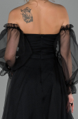 Abendkleid Midi Schwarz ABK971