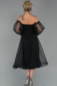 Abendkleid Midi Schwarz ABK971